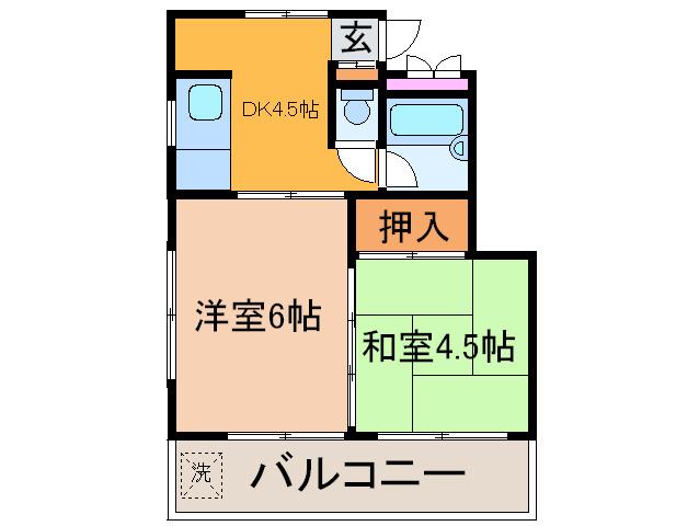 リバ-スト-ン・宮城(2DK/3階)の間取り写真