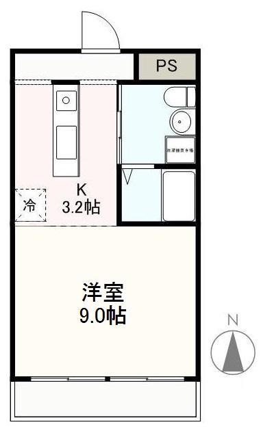 アイビート(1K/2階)の間取り写真