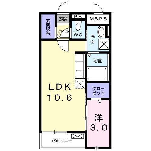 アルヴィータ(1LDK/2階)の間取り写真