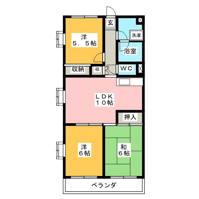 蔵屋敷マンション(3LDK/2階)の間取り写真