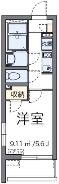 クレイノグラントフィールド(1K/4階)の間取り写真