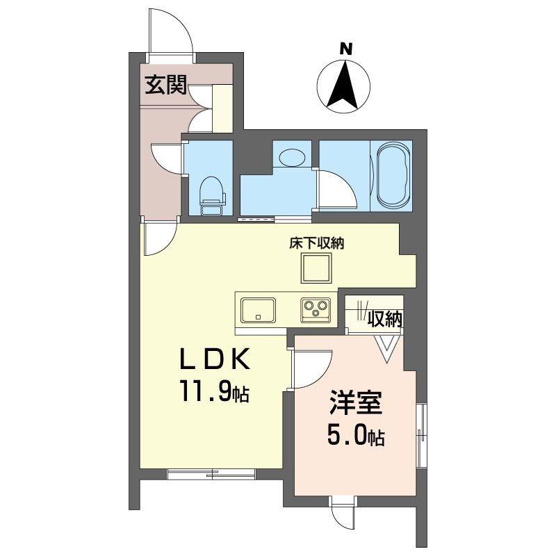 テラ ヴェルテ(1LDK/1階)の間取り写真
