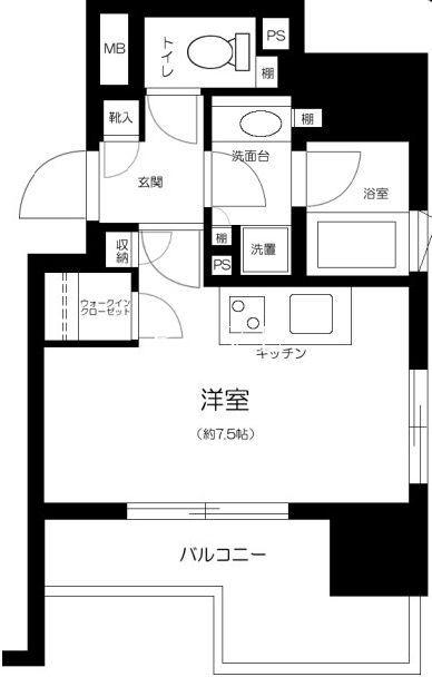 クオリア御茶ノ水パークフロント(ワンルーム/3階)の間取り写真