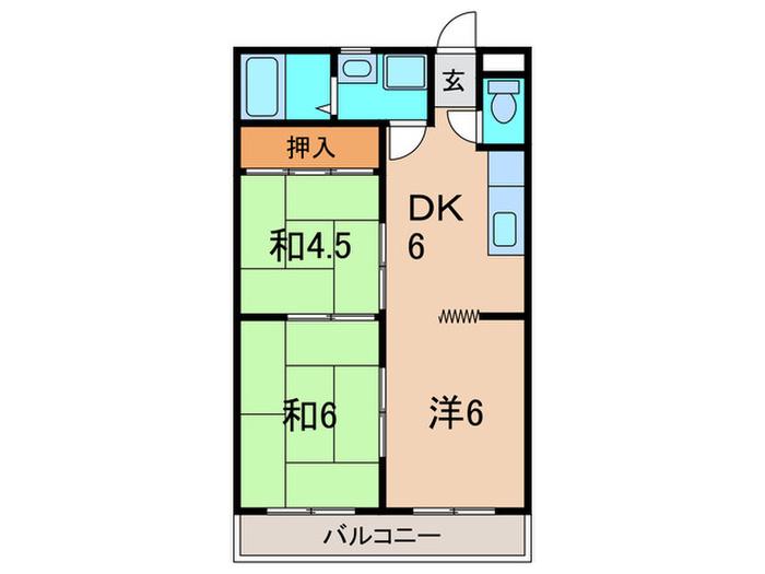 ディアグリーン26(3DK/2階)の間取り写真