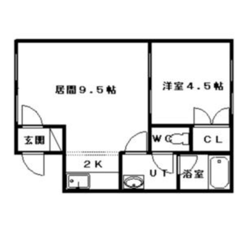 ヒルクレスト栄通(1LDK/2階)の間取り写真