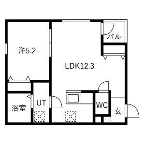 プリシェール神宮南(1LDK/1階)の間取り写真
