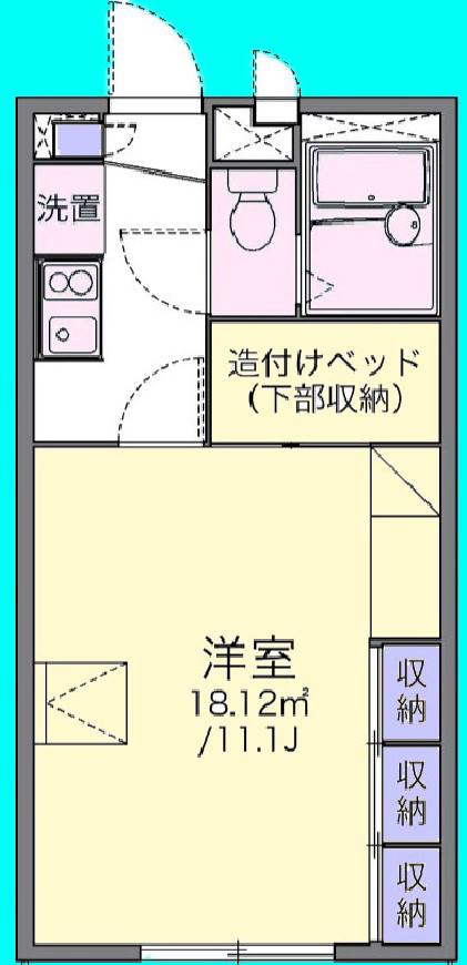ビオレハイツII(1K/1階)の間取り写真