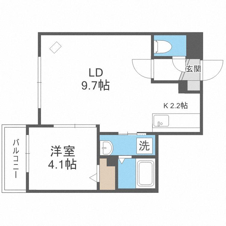 サンステージ豊平3-3(1LDK/3階)の間取り写真