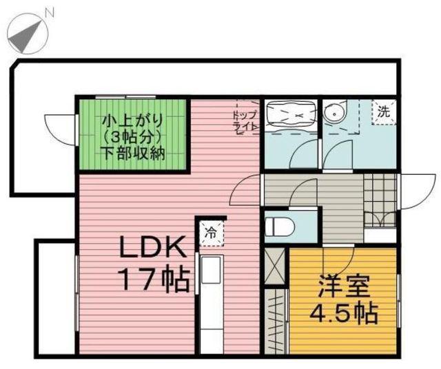 テラス岸谷公園(1LDK/3階)の間取り写真
