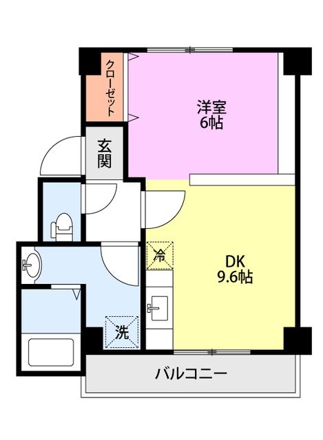 天野レジデンス(1DK/5階)の間取り写真