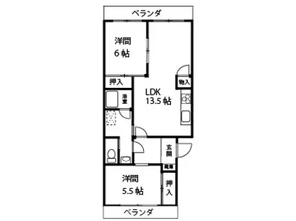 サンライトハイム(2LDK/4階)の間取り写真