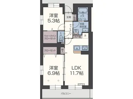 JR東海道本線 沼津駅 徒歩8分 5階建 築5年(2LDK/4階)の間取り写真
