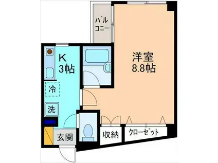 マイタウン芳斎II(1K/2階)の間取り写真