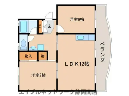 コーポ池田(2LDK/1階)の間取り写真