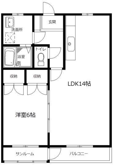 キャトルセゾン(1LDK/1階)の間取り写真