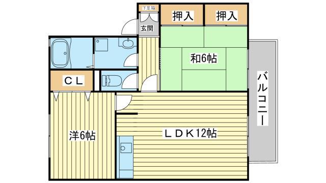 ボンヌシェール矢倉(2LDK/2階)の間取り写真