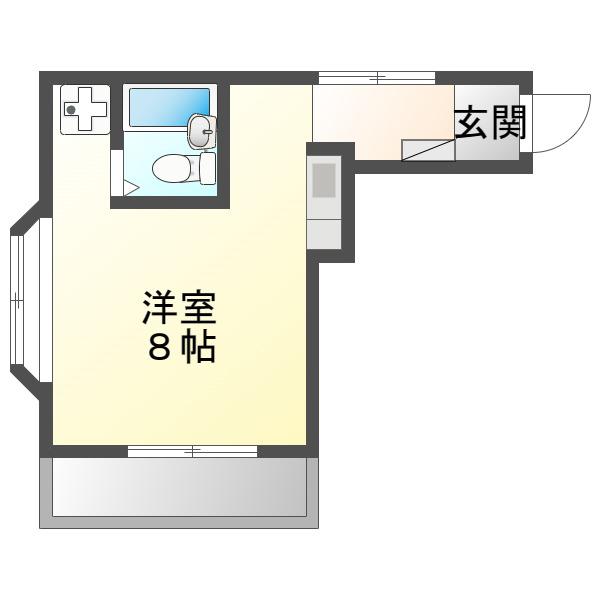 山淳コーポ(ワンルーム/3階)の間取り写真