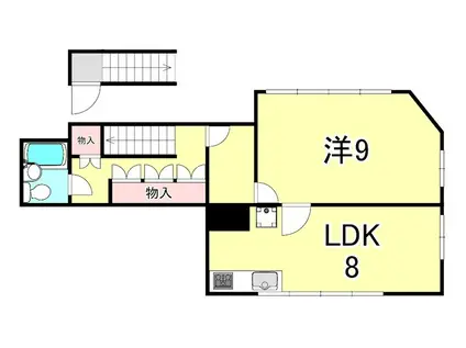 ホルム夙川(1LDK/4階)の間取り写真