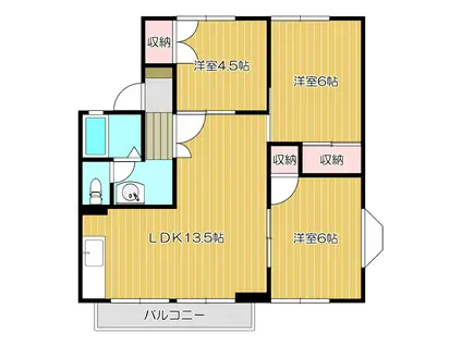 アビータ(3LDK/2階)の間取り写真