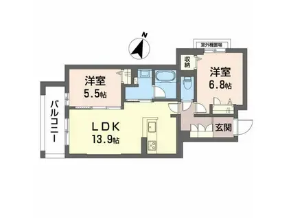 エクセレントガーデンヒルズ(2LDK/3階)の間取り写真