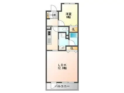 テレーズ神崎川(1LDK/5階)の間取り写真