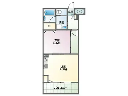 ネイザ戸祭(1LDK/1階)の間取り写真