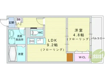 プリヴェ豊中曽根(1LDK/1階)の間取り写真