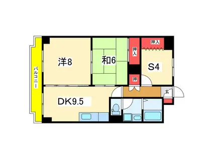 グリーンハイツ米山(2SDK/5階)の間取り写真