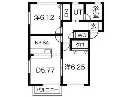 サンセールB(2DK/1階)の間取り写真