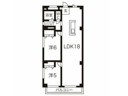 レジデンス西あじま(2LDK/1階)の間取り写真