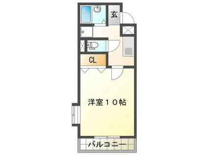 フラワーアイランド江島II(1K/1階)の間取り写真