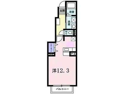 プロムナードN・II(ワンルーム/1階)の間取り写真