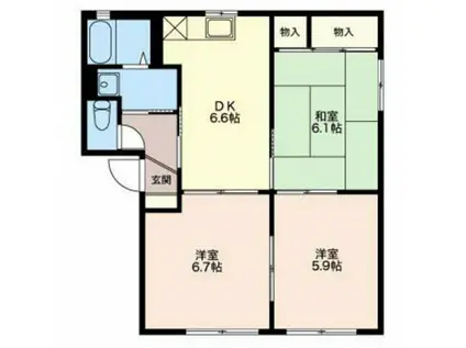 エスポワール21(3DK/1階)の間取り写真