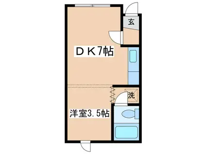 パークサイドZ(1DK/1階)の間取り写真