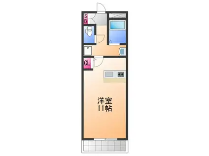 イズミ82(ワンルーム/6階)の間取り写真