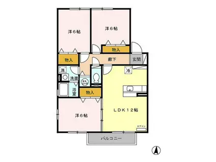 アトリオ(3LDK/2階)の間取り写真