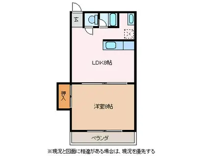 レークガーデンハイツ(1LDK/3階)の間取り写真