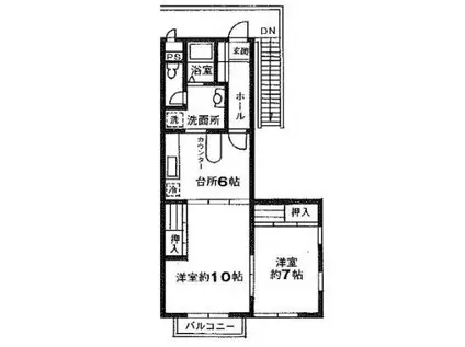 シャルマンコーポ(2DK/2階)の間取り写真