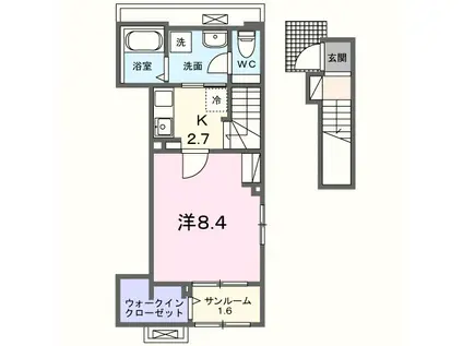 カーサ ラ ルーチェ2(1SK/2階)の間取り写真