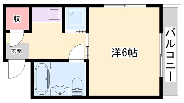 メゾンシンセイ(1K/2階)の間取り写真