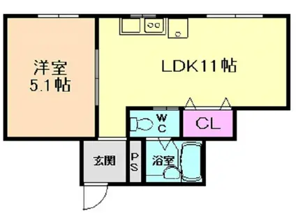サンハイツ塚本(1LDK/1階)の間取り写真