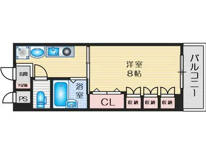 パレ緑地公園(1K/3階)の間取り写真