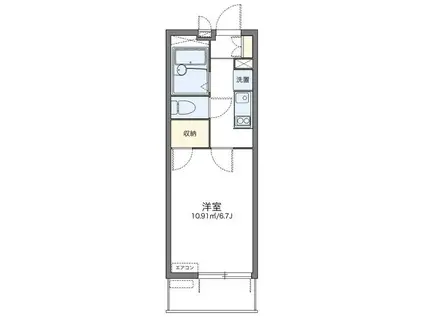 レオパレスプレジデントハイツ(1K/3階)の間取り写真