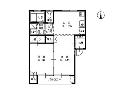 BIGウェーブIII(1LDK/1階)の間取り写真