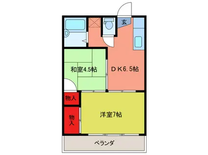 中川マンション(2DK/2階)の間取り写真