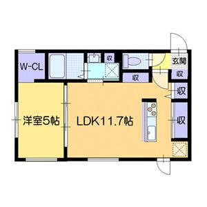 ノルフィーノN18(1LDK/2階)の間取り写真