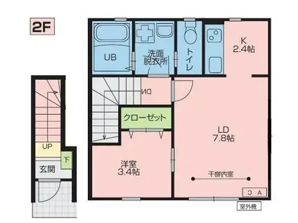 エル・アルビオG棟(1LDK/2階)の間取り写真