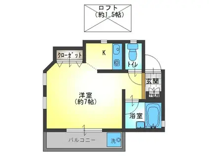 ハイツ司7(1K/2階)の間取り写真