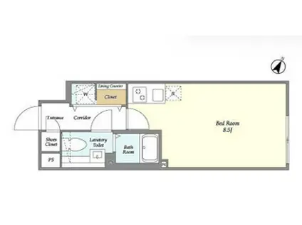 AGRATIO目黒諏訪山(ワンルーム/2階)の間取り写真