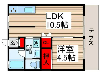メゾン逆井1号棟(1LDK/1階)の間取り写真